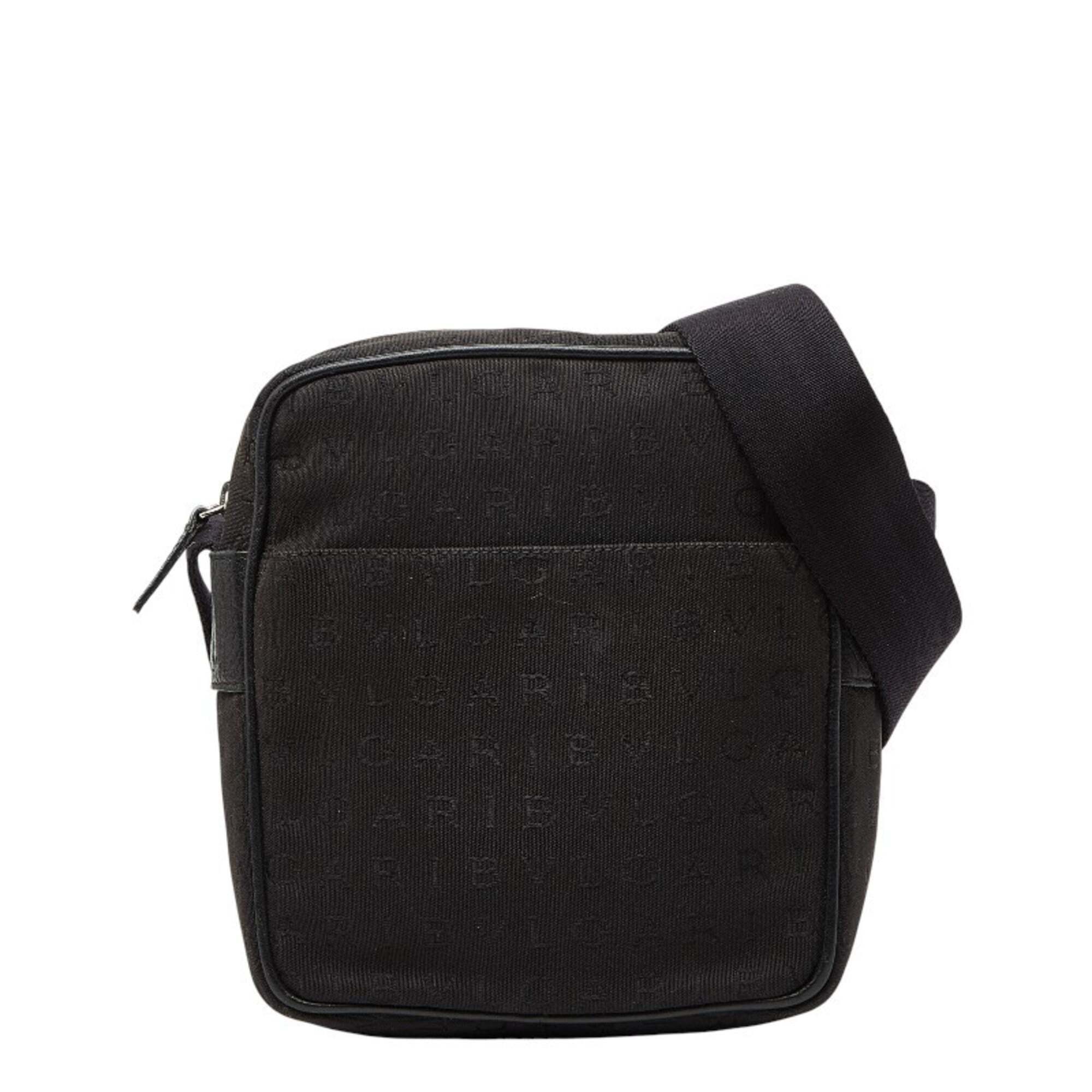 Bvlgari Logomania Shoulder Bag In Black Canvas And Leather For Women